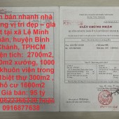 Cần bán nhanh nhà xưởng vị trí đẹp – giá tốt tại huyện Bình Chánh, TPHCM